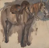 The white horse by George Heming Mason, Oil on paper laid on board, sold Feb 2026