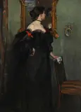 Portrait of a lady in a black dress by Douglas Robinson, Oil on canvas, sold Feb 2026