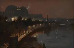 The victoria embankment by George Hyde Pownall, Oil on board, sold Feb 2026