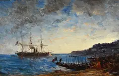 Visite de l'escadre a toulon by Félix Ziem, Oil on panel, sold Feb 2026