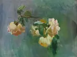 Study of roses by Marianne Stokes, Oil on board, sold Feb 2026
