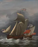Smack rigged royal yachts by Johann van der Hagen, Oil on canvas, sold Feb 2026