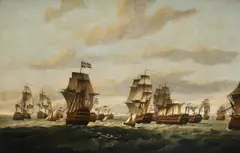 The british fleet under admiral lord howe by Thomas Luny, Oil on canvas, sold Feb 2026