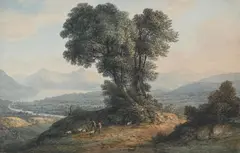A view in the lake district by John Glover, Watercolour Indistinct partial inscription /initial, sold Feb 2026