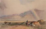 A gypsy camp with a view of cross fell beyond by Peter De Wint, 1839, Watercolour, sold Feb 2026