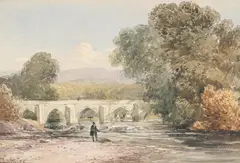 An angler on the river wharfe by David Cox Senior, Watercolour, sold Feb 2026