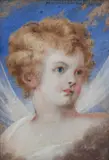 Portrait miniature of a winged boy by Y Justus Hill, Watercolour on ivory, rectangular, sold Feb 2026