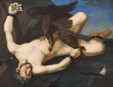 Prometheus by Y Georges Antoine Keman, Watercolour on ivory, rectangular, sold Feb 2026