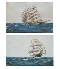 CASHEMRE by Montague Dawson, Watercolour and bodycolour, a pair Both signed, sold Feb 2026