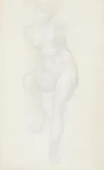 Figure study of a nude by Edward Burne-Jones, Pencil on paper Indistinctly inscribed, sold Feb 2026