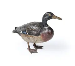 A cold painted bronze mallard duck by Franz Xaver Bergmann, BRONZE, sold Feb 2026