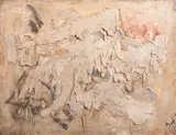 Les ocres by Bram Bogart, Oil and mixed media on canvas, sold Jan 2026
