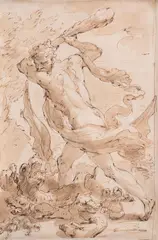 Hercules and the hydra by Ubaldo Gandolfi, ink and brown, sold Jan 2026