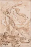 Hercules and the hydra by Ubaldo Gandolfi, ink and brown, sold Jan 2026