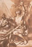 David with the head of goliath by Domenico Piola, ink, sold Jan 2026