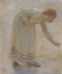 Study of a gleaner by Edward Stott Of Oldham, Pastel, sold Jan 2026