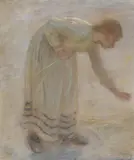 Study of a gleaner by Edward Stott Of Oldham, Pastel, sold Jan 2026