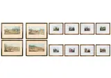 Eight hand-coloured aquatints of hunting recollections by Edward Duncan, oil, sold Jan 2026