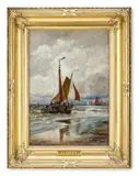 Beached shipping by Thomas Bush Hardy, 1887, Oil on panel, sold Jan 2026