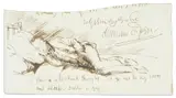 A sketch of a man asleep: along with an illustrated poem by William Orpen, ink, sold Jan 2026