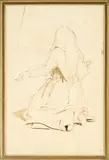 Study of a nun at prayer by Edwin Henry Landseer R.a., Pen and brown ink, brown wash, sold Jan 2026