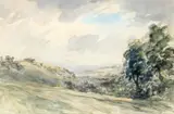 A valley near stroud by Philip Wilson Steer, Watercolour over pencil, on buff paper, sold Jan 2026