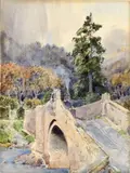 Llanwrwst bridge, north wales by Isaac Cooke, Watercolour over pencil heightened with scratching out, sold Jan 2026