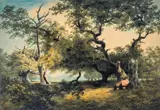 View of darley oaks in needwood forest by Thomas Gisborne, 1779, Pen and ink and watercolour over pencil, sold Jan 2026