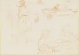 A sheet of figure studies by Charles Condor, Pencil and red chalk, sold Jan 2026