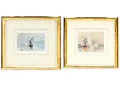 Souvenir of turner: fighting temeraire; and boats by Hercules Brabazon Brabazon, drawing, sold Jan 2026