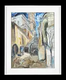 A stepped street by Lilian Colbourn, Oil on artist's board, sold Jan 2026