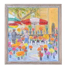 The flower market by Frederick Gore, Oil on canvas, sold Jan 2026