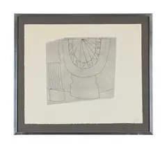 Turkish sundial and column by Ben Nicholson, Etching, sold Jan 2026