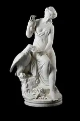 A white marble figural group of hebe and zeus, circa 1880 by Aristide Fontana, sculpture, sold Dec 2025