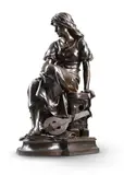 A large bronze figure 'mignon', late 19th century by Eugène-Antoine Aizelin, 1880, BRONZE, sold Dec 2025