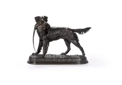 A large animalier bronze of a hunting dog, late 19th century by Jules Moigniez, BRONZE, sold Dec 2025