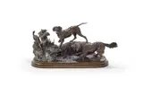 A large animalier bronze 'chiens de chasse', late 19th century by Ferdinand Pautrot, BRONZE, sold Dec 2025