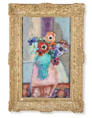 Still life with flowers in a vase by Nikolai Issaev, Oil on canvas, sold Nov 2025