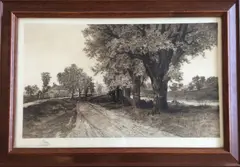 Untitled by Ernest C. Rost, etching, sold Aug 2019