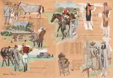 Courses a Auteuil, 9 Octobre 1926, vignette scenes of racegoers painted on the day's race card by Maurice Taquoy, gouache, sold Jun 2014