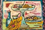 Still Life of Fruit by Rudolph Bostic, Oil on Cardboard, sold Jun 2023