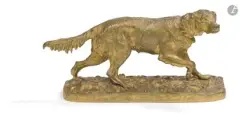 Chien à l'arrêt by Pierre-Jules Mêne, Epreuve en bronze doré H, sold Oct 2026