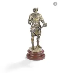 Imagier by Émile Louis Picault, Epreuve en bronze à patine argentée Signée sur la terrasse, gravée sur le coté de la terra, sold Oct 2026