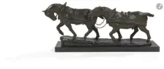 Chevaux de trait by Irénée Rochard, Epreuve en bronze patiné, sold Oct 2026