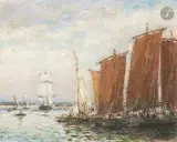 Les Voiliers by Paul Jean Clays, Pastel, sold Sep 2026