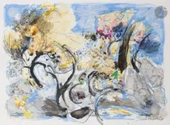 La Caillasse aux cyprès noirs by Maurice-Elie Sarthou, Gouache, sold Sep 2026