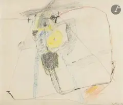 Sans titre by Albert Bitran, 1966, Pastel et crayon sur papier, sold Sep 2026