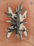 La Foudre by Ramón Alejandro, 1976, Fusain et sanguine, sold Sep 2026