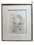 Petite fille au bouquet by Mariette Lydis, 1946, Crayon et aquarelle, sold Sep 2026