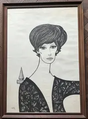 Portrait de la marquise d'Arcangues dite Mimi d'Arcangues by Luiz Arthur Jasmin, 1962, Gouache sur papier, sold Sep 2026